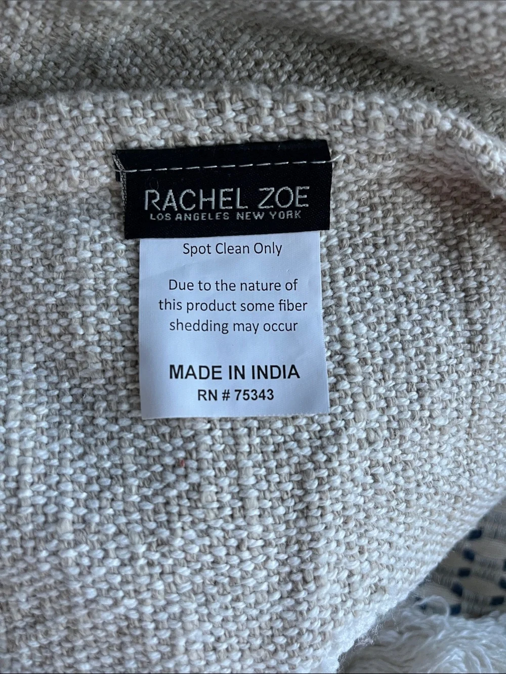 Rachel Zoe sand colored with white ghosts Plush Ghost Accent throw 50×70